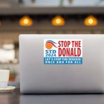 STD Stop the donald sticker on laptop